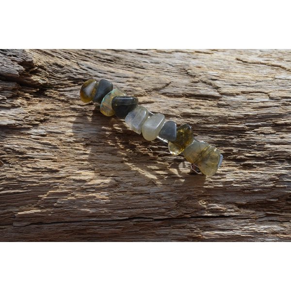 Labradorite Stones on a Silver French Barrette Hair Clip
