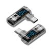 chenyang USB C Digital Display Adapter, USB 4.0 Type C Male to Female 90 Degree Right Angled 40Gbps 8K@60Hz Data Transfer PD 140W Fast Charging Power Meter Tester Converter Adapter