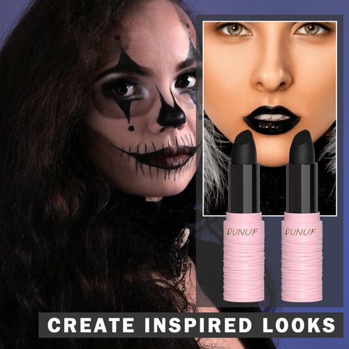 QIUFSSE 2PCS Black Face Paint Stick,Professional Halloween Makeup Kit Football Softball Baseball Eye Black Stick Easy to Color Body Face Painting Kit for Adults and Kids