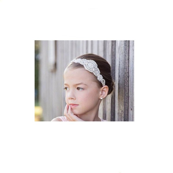 RUITASA Rhinestone Girl's Headband, Flower Girl Silver Crystal Headband, Silver Crystal Headband, Crystal Headbands for Women Wedding Hair Accessories for Festival Birthday Party(Silver)