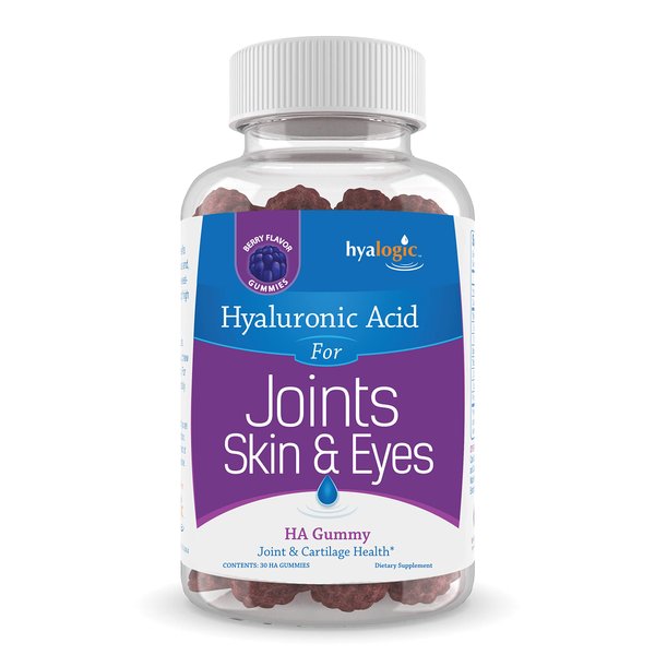 Hyaluronic Acid Gummies by Hyalogic – Mixed Berry Flavor HA Gummies – Gluten-Free Gummy Vitamins for Adults - HA Supplement for Joints, Skin & Eyes (30 Count)