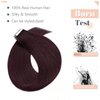 SEGO Tape in Hair Extensions Human Hair 16 Inch 50g 20pcs Natural Straight 100% Remy Rooted Seamless Skin Weft Invisible Double Sided Tape Hair for Women-Wine Red