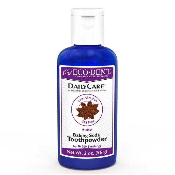 Eco-Dent DailyCare Baking Soda Toothpowder, Anise - Fluoride-Free Toothpaste Powder, SLS-Free Tooth Powder with Baking Soda, Minerals, and Essential Oils, Travel-Size Toothpaste Alternative, 2 Oz Ea