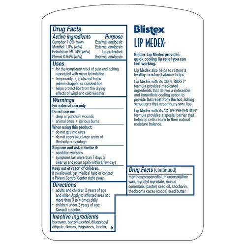 Blistex Lip Medex Lip Protectant - Relieves Chapped and Sore Lips