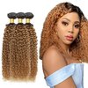 Curly Wave Honey Blonde Bundles Brazilian Remy Hair Bundle Weaves For Women Grade 8A Hair Weave Double Weft Hair Extensions 1B27 Bundles 12 14 16 Inch