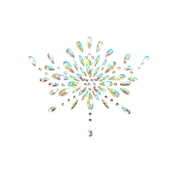 Neva Nude Fairy Kisses Iridescent Crystal Jewel Nipzitx Pasties Nipple Covers for Festivals, Raves, Parties, Lingerie and More, Medical Grade Adhesive, Waterproof and Sweatproof, Made in USA