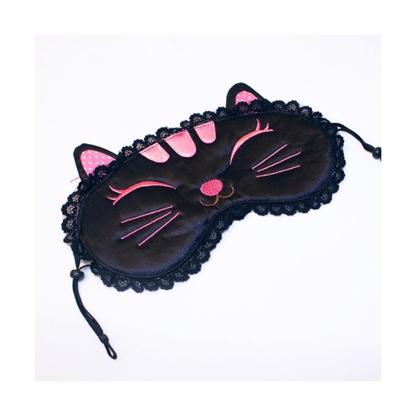 [Black Temptation] Embroidered Applique Eye Shade/Sleeping Mask Cover/Sleep Blinder (7.9 * 3.1)