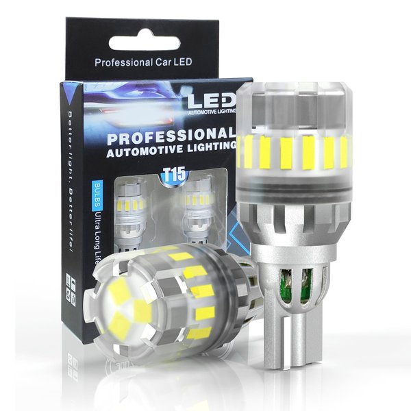 921 922 LED Bulb Reverse Lights, Tail Light Bulbs for Car Truck, 300% Brighter, 6500K High Power 3030+4014 SMD White light (2 Pack)