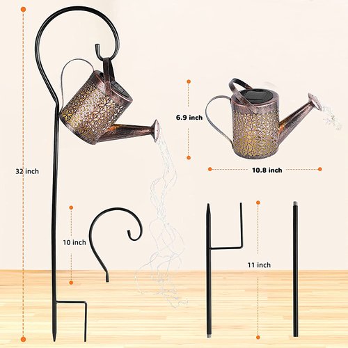 IERKEIE Solar Garden LED Light, Hollow Watering Can Lights Outdoor Decoration, Garden Stake Light for Pathway Yard Lawn Patio Landscape Decor
