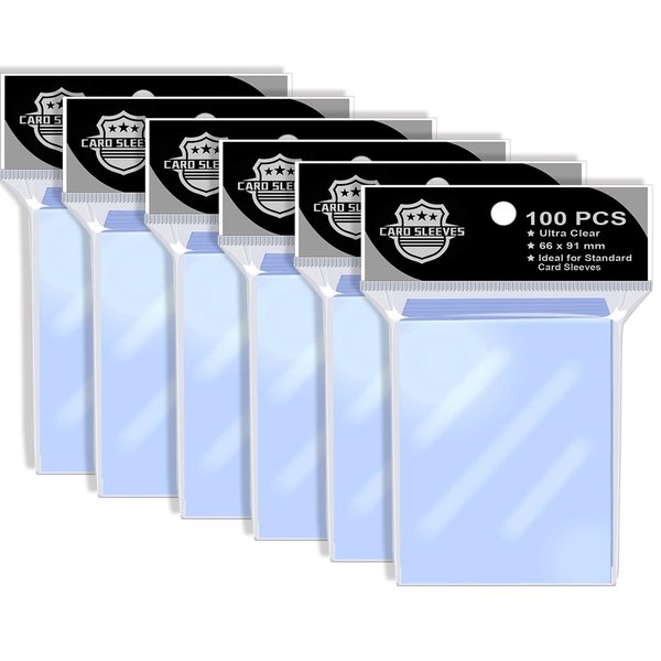 600Pcs Clear Penny Card Sleeves,Standard Size 61x99mm Fit for Baseball,MTG,Sports Collectible Trading Card Protective Sleeves