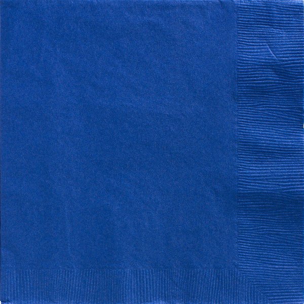 Amscan Big Party Pack Festive Dinner Napkins Tableware, Royal Blue, Paper, 7" x 7", Pack of 50