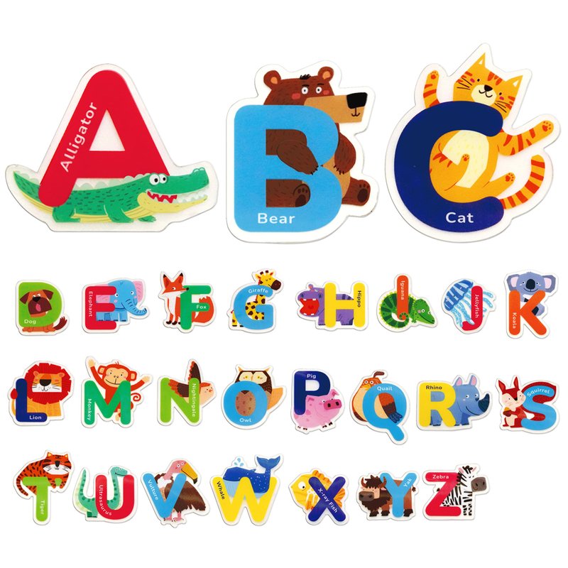 Jelly Alphabet Animals Stickers Thick Colorful Removable Reusable ...