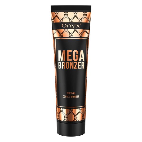 Onyx Mega Bronzer Double Bronzing Tanning Lotion for Tanning Beds - Indoor & Outdoor Tanning Lotion - White Bronzer with Anti-Orange Formula for Stain-Free Effect - Gradual Tanning Lotion & Tan Enhancer for Dark Tan Results