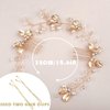 PTORIZNY Crystal Wedding Hair Comb Rhinestone Pearl Bride Hair Combs Gold Side Hair Combs Leaf Pearl Headpiece Bridal Hair Accessories for Women