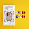 4th of July press on nails Short Square Fake Nails with Fireworks Design Independence Day Patriotic Nails Acrylic False Nails USA America Glue on Nails Short Coffin Fourth of July Nail for Women 24Pcs