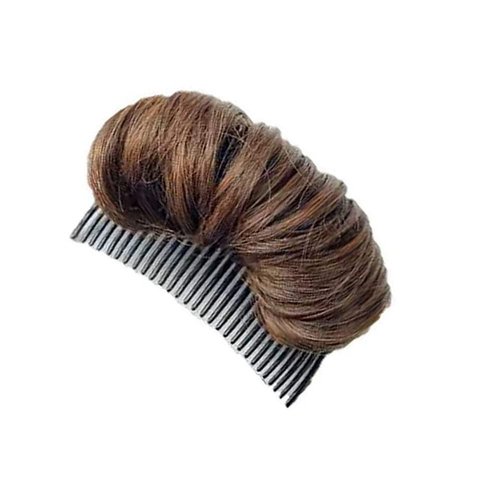 Erioctry Hair Bun Invisible False Hair Clip Charming Bump It Up Volume Inserts Volume Hair Base Comb Volume Fluffy Princess Styling Increased Hair Pad for Women Girls Light Brown