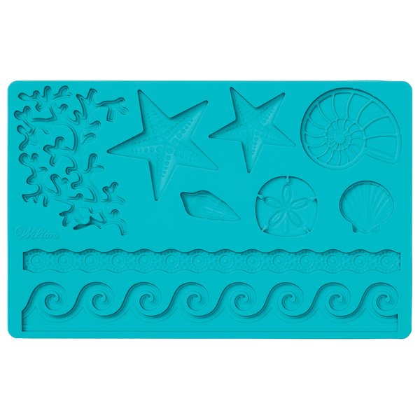 Wilton Silicone Sea Life Fondant and Gum Paste Mold - Cake Decorating Supplies, Teal