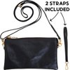 Small Vegan Leather Wristlet Clutch Purse - Crossbody Purse for Women with Wallet