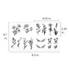 Mini Black Flower Temporary Tattoos - Realistic Long Lasting Waterproof Tiny Tattoos - Cute Floral Bouquet Wild Plants Small Tattoos for Women and Men
