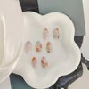 24 Pcs Almond Press on Nails Short Fake Nails French Tip False Nails with Flower Designs Acrylic Glue on Nails Spring Summer Stick on Nails for Women Girls Nail Art