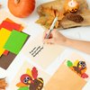 CY2SIDE 24PCS Thanksgiving Thankful Cards Foam Craft Kit for Kids DIY Turkey Greeting Cards with Envelopes Thanksgiving Gift Cards for Mother Father Teacher Fall Paper Craft Kit School Art Activity