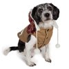 TOUCHDOG 'Snowadayz' Pom Pom Fashion Designer Pet Dog Coat Hooded Sweater Jacket Hoodie, X-Small, Red / Beige
