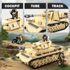 Army Tank Panzer IV Tank, 2 in 1 Model Toy Set, WW2 Scale Model Kit, with 3 Military Minifigures, Tank, Motorcycle, Gifts for Boys Aged 6-12 and Adults, Compatible with Lego Military Set, 543 PCS