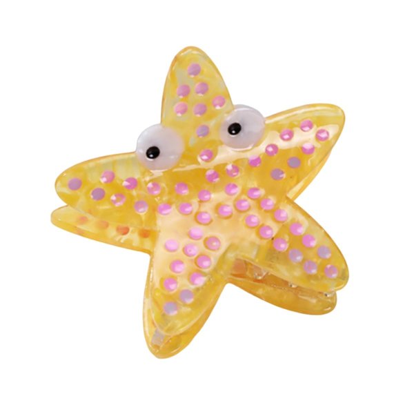 Funny Wacky Starfish Hair Clip,Acetate Claw Clips,Hair Clips for Women,Yellow