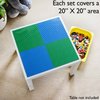 Creative QT Toy Building Blocks Stackable Baseplates, Blue and Green, 4 Pack, 10"x10", Sturdy Bases for Play Table Top for Creative Structures, Compatible with All Major Brick Brands