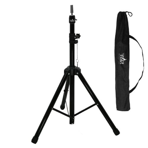 TMX Adjustable Mannequin Wig Canvas Block Head Tripod Stand with Metal Plate (Black)