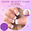 Lifextol 240pc French Tip Press on Nails Short Fake Nails with Glue and Adhesive Tab, False Acrylic Nails Press on Nails Square Nail Tips Artificial Glue on Nails Press ons Fingernail Stick on Nails