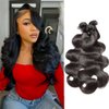 Body Wave Bundles Human Hair 22 24 26 Inch 3 Bundles 10A Grade 100% Unprocessed Brazilian Virgin Weave Bundles Human Hair Extensions Natural Black for Black Women