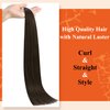 Full Shine I Tip Real Human Hair Extensions 22 Inch Darkest Brown Pre Bonded Hair Extensions I Tip Straight Hair Cold Fusion Hair Extensions 50 Strands 40g