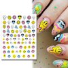 IDDFEVE 12 Sheets Abstract Smiling Face & Evil Eye Nail Art Stickers, 3D Funny Nail Decals Self-Adhesive Designs