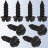 Black License Plate Screws 8 Pcs with Rust-Proof Finish, Stainless Steel License Plate Screw Kit, Rustproof Bolts for Domestic Vehicles, Anti-Rattle Screws for Front & Rear Plates