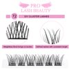 Cluster Lashes 72 Pcs Lash Clusters DIY Eyelash Extension Individual Lashes Attraction C-8-16 mix Thin Band Easy to Apply at home Lashes(Attraction,C-8-16mix)