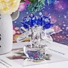 H&D HYALINE & DORA Blue Crystal Rose Flowers Figurines Ornament with Gift Box