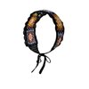 ArrErr Boho Headbands Hair Bandeau Women Turban Vintage Folk Scarf Hippie Crochet Knitted Woven Headwrap Hair Band Floral Head Wrap Bandanas for Girls, Black