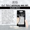 Ardell Nail Addict Premium Artificial Nail Set, Glass Deco, 24-Pc, Medium, Almond-Shape, DIY Press-On Nails, Quick and Easy to Use, with Glue, Cuticle Stick and Nail File