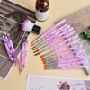 TOROKOM 19 Pcs Nail Art Brushes Acrylic Nail Brush Set for Acrylic Application, UV Gel Nail Polish Brush Nail Art Painting Brush Dotting Tool Nail Dust Remover Brushes for Nail Salon Art Tools(Purple)