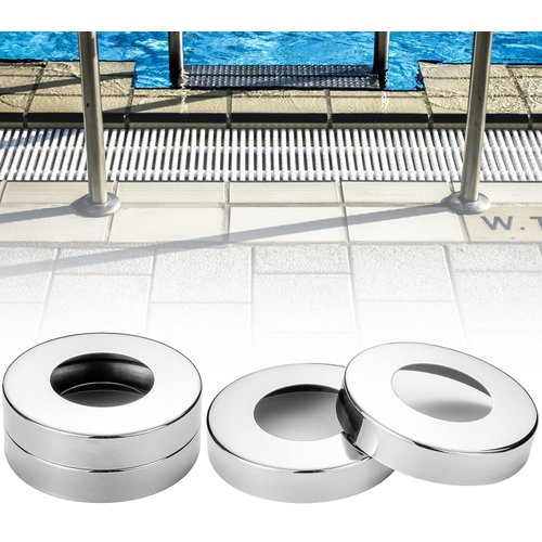EESC2Y 4-PCs 2" I.D. Pool Ladder Escutcheon Plates, Pool Ladder Rings for 1.9" Inground Pool& Spa Ladder Handrail Tubing- Made of Thickened 304 Stainless Steel