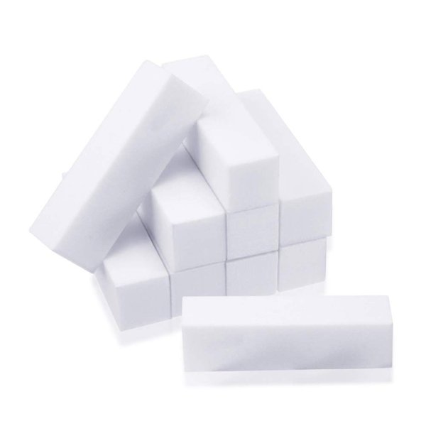10X White Nail Art Buffer Buffing Sanding Files Block Pedicure Manicure Care DIY