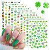 10 Pcs St. Patrick's Day Nail Art Stickers Luck of The Irish Nail Decals Shamrock Nail Stickers Green Spring Foil Decals Clover Nail Art Design Saint Patrick's Day Nail Decoration Supplies for Women