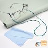 BILIONE 4Pcs Beaded Glasses Chains for Women & Girls, Cute Sunglasses Holder Strap Around Neck, Sky Blue, Navy Blue, Star Blue, Grass Green, 27 inch