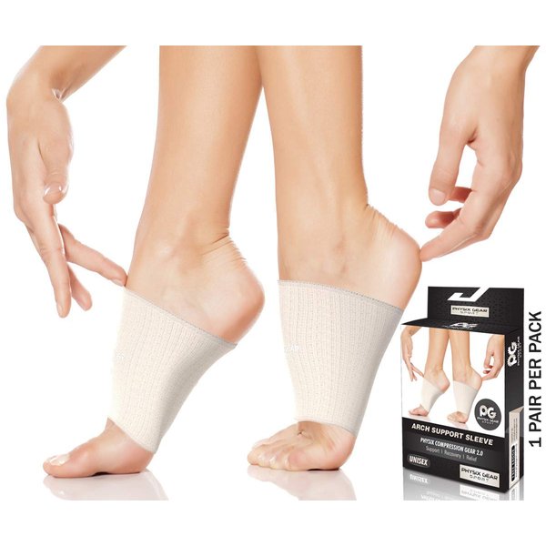 Physix Gear Arch Support Bands for Foot Pain Relief - Arch Relief Compression Bands, Arch Support Band for Plantar Fasciitis, Arch Compression Support, Arch Sleeves, Foot Arch Support Wrap