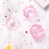 UUYYEO 2 Pcs Glass Nail Art Cups Nail Dipping Jars Nail Dappen Dishes Bowls Nail Powder Holders Nail Liquid Containers with Lid Nail Salon Supplies Hexagon