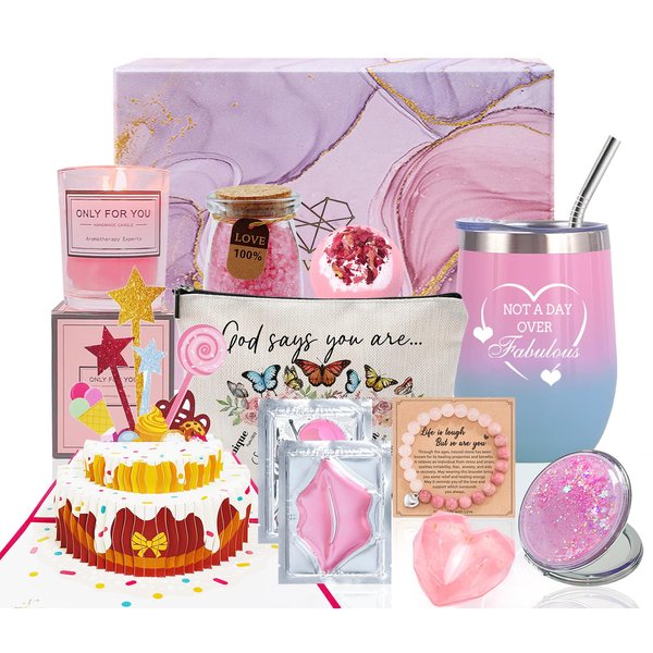 Birthday Gifts for Women, Get Well Soon Gifts, Bath Relaxing Spa Gifts Basket Set for Her, Mom, Female Friends, Sister, Wife, Daughter, Unique Birthday Gift Set Idea with Beautiful Gift Box