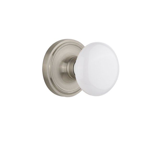 Nostalgic Warehouse Classic Rosette White Porcelain Round Door Knob
