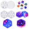 KISREL Dice and Dice Box Resin Molds Silicone, DND Dice and Dice Organizer Epoxy Resin Molds with 7 Standard Stereoscopic Dice Cavities, Silicone Molds for Resin, Dice Making Kit, Table Board Game