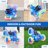 SGILE Remote Control Car, Stunt Car with Sides Light Strip and Headlights, 2.4Ghz Double Sided 360 Flips Rotating Race Car, Rechargeable RC Car Kids Toy for Boys Girls Birthday Gift, Blue